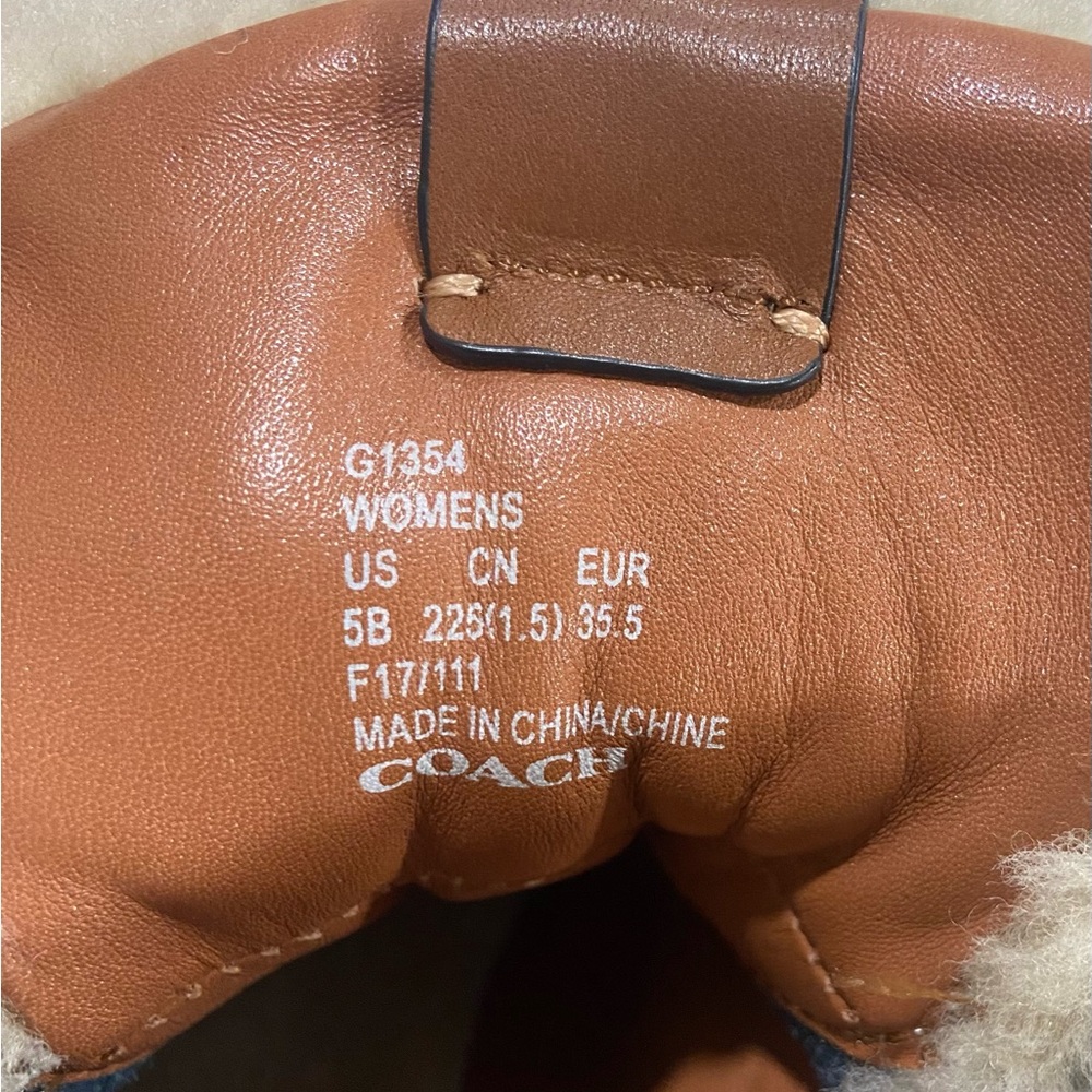 Coach Women G1354 Genuine Leather - Fur Lining Comfort Ankle Boots - Size US 5B - Picture 7 of 7